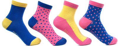 Bonjour Neon Cotton Girl's Self Design Ankle Length Socks Bonjour Neon Cotton Girl's Self Design Ankle Length Socks