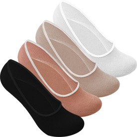 Supersox Invisible Seamless Women's Solid Footie Socks Pack Of 4