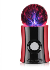 Essot Magic Plasma Fantastic Flashing/Lightning Ball Stereo Wireless Bluetooth Speaker With TF Card Slot And 3.5mm Audio Jack USB Powered Plug And Sound Responsive Light Show Wired & Wireless Mobile/Tablet Speaker (Red, Stereo Channel)