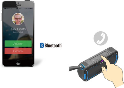 Envent LiveFree 530 Portable Bluetooth Mobile/Tablet Speaker (Black & Blue, 2 Channel) 