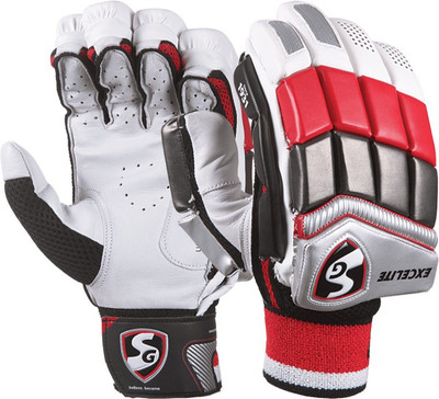 SG Excelite Batting Gloves (Men, White, Red) SG Excelite Batting Gloves (Men, White, Red)