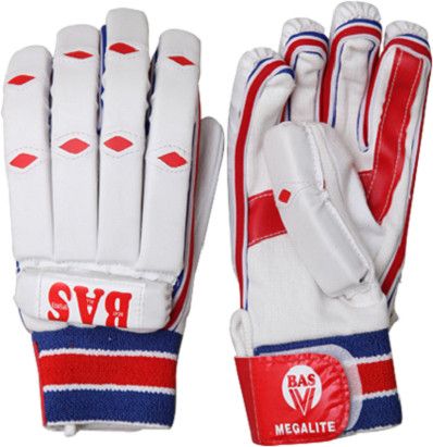 BAS Vampire Megalite Batting Gloves (L, White, Red) BAS Vampire Megalite Batting Gloves (L, White, Red)