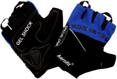 Aerofit 02-2117M Gym & Fitness Gloves (M, Black, Blue)