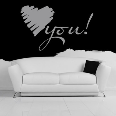 50% OFF on Ritzy You Heart Living Room Wall Quote Wall Decal Sticker