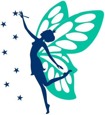 Chipakk Butterfly fairy-Blue Wall Decal Medium Pigmented Polyvinyl Films Imported Sticker