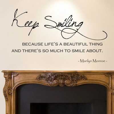 83% OFF on Decor Kafe Decal Style Keep Smiling Wall Large Size-31*17 Inch Vinyl Film Sticker Pack of 1