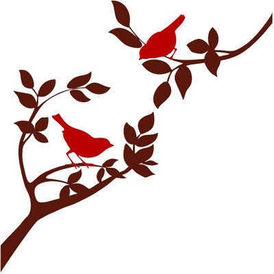 25% OFF on Chipakk Brown Red 04 Branch Decal Pigmented Polyvinyl Sticker