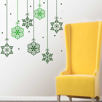 Chipakk Christmas Snowflake Decor Decal - Green Pigmented Polyvinyl Sticker