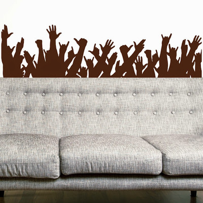 50% OFF on DeStudio Crowd Festival People Silouette Wallart Home Color Brown Size 135 X 60 Cms Wall Sticker