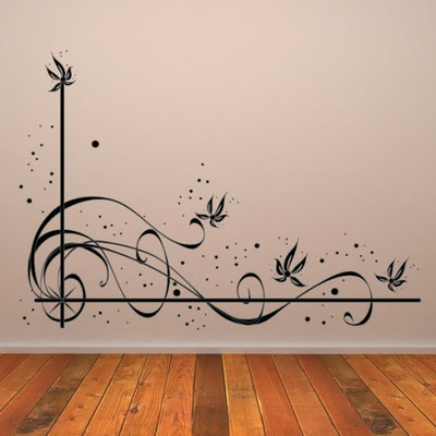 40% OFF on DeStudio Floral Corner Music One Size Tiny Wall Sticker