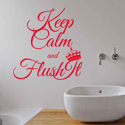 50% OFF on DeStudio Keep Calm And Flush It One Color Red Size 150 X 60 Cms Wall Sticker