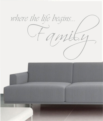 50% OFF on Ritzy Life Begins With Family Living Room Wall Quotes Wall Decal Sticker