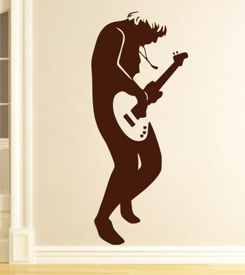 63% OFF on D��cor Kafe Decal Style Rock Guitarist Wall Art Small Size-09*24 Inch Wall Sticker Sticker Pack of 1