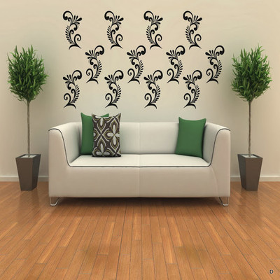 65% OFF on DeStudio Elegant Ornaments Color Black Size 90cms X 60 Cms Wall Sticker