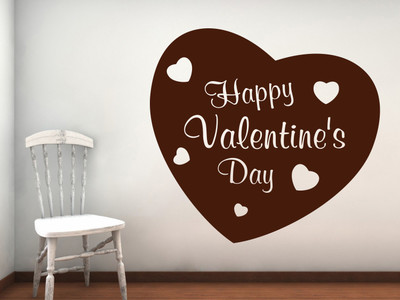69% OFF on D��cor Kafe Decal Style Valentine Day Wall Art Medium Size-18*17 Inch Wall Sticker Sticker Pack of 1