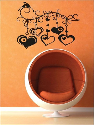 82% OFF on Wall1ders Birds With Hanging Hearts PVC Vinyl Sticker Sticker Pack of 1