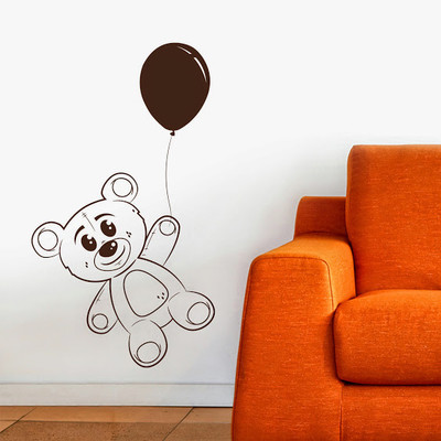 50% OFF on DeStudio Teddy Bear Toy Kids Balloon Decal Vinyl Wall Sticker Sticker