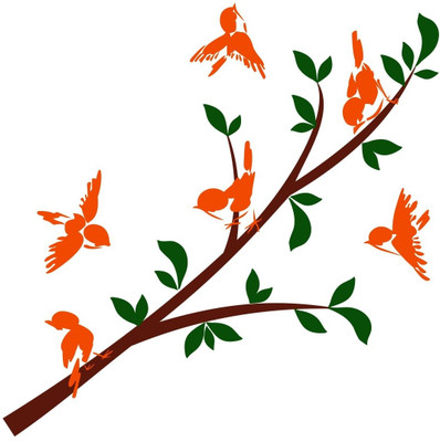 Chipakk Orange Brown 01 Branch Decal Pigmented Polyvinyl Sticker
