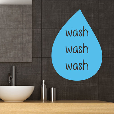50% OFF on DeStudio Wash Water Sink Kids Fun Color Sky Blue Size 135 X 60 Cms Wall Sticker