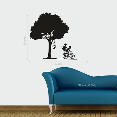 75% OFF on DeStudio Kids Playing Under Tree Size Tiny Wall Sticker