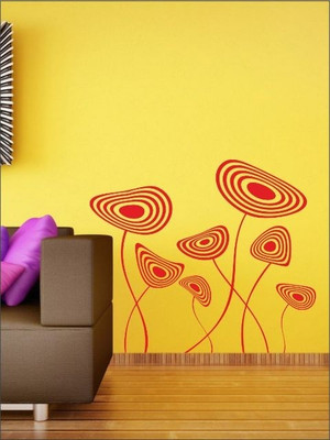 56% OFF on Wall1ders Abstract Flowers PVC Vinyl Sticker Sticker Pack of 1