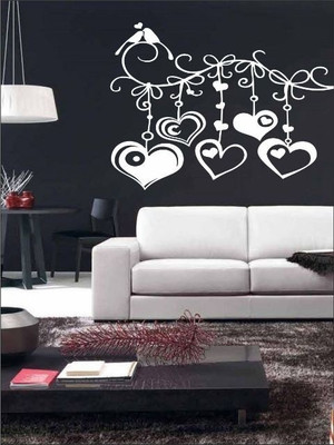 77% OFF on Wall1ders Birds With Hanging Hearts PVC Vinyl Sticker Sticker Pack of 1