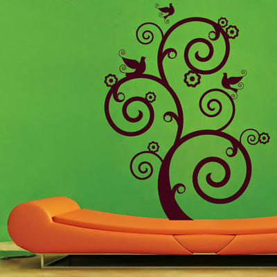 50% OFF on DeStudio DeStudio Swirl With Birds New Two Wall Stickers Size MEDIUM WALL STICKER Sticker