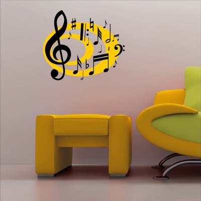Chipakk Music Ring - Yellow Medium Pigmented Polyvinyl Films Imported Sticker