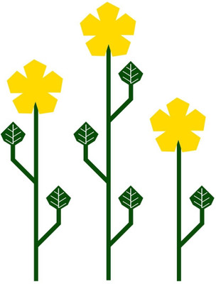 20% OFF on Chipakk Row of flowers - Yellow Wall Decal Small Pigmented Polyvinyl Films Imported Sticker