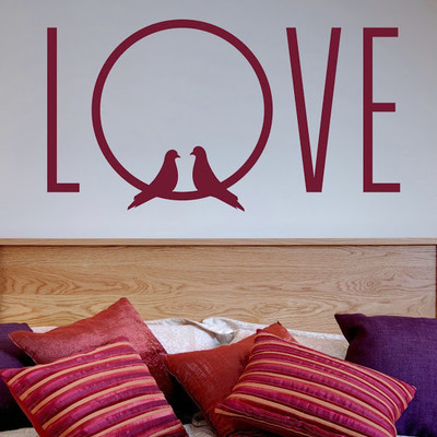 50% OFF on DeStudio Love Doves Birds Couple Decal Wall Sticker Sticker