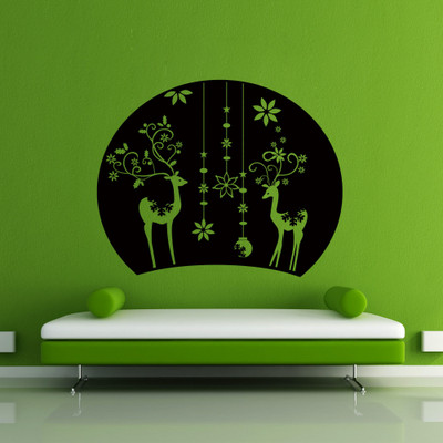 30% OFF on Creative Width Decor Christmas Eve And Reindeers Vinyl Sticker Sticker Pack of 1
