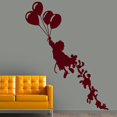 50% OFF on DeStudio DeStudio Flying With Baloons Two Wall Stickers Size LARGE WALL STICKER Sticker
