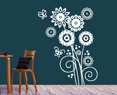 87% OFF on DeStudio Artistic Flowers One Size Tiny Wall Sticker