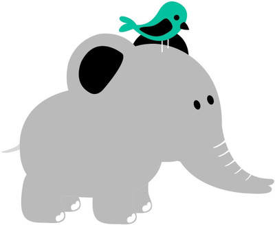 Chipakk Elephant-Green Bird Wall Decal Small Pigmented Polyvinyl Films Imported Sticker