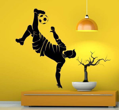 44% OFF on Hoopoe Decor A strong reverse football kick Wall Sticker Pack of 1