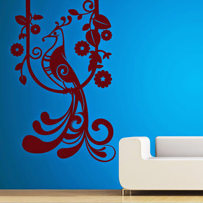 87% OFF on DeStudio Peacock On Branch Two Size Tiny Wall Sticker