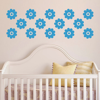 50% OFF on DeStudio Floral Border Decoration Flowers Pattern2 Color Blue Size 135 X 60 Cms Wall Sticker