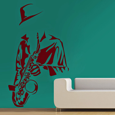 50% OFF on DeStudio DeStudio Saxophone Player Two Wall Stickers Size MEDIUM WALL STICKER Sticker