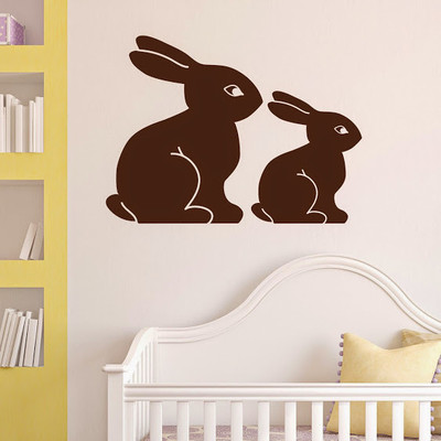 50% OFF on DeStudio Bunny Bunnies Rabbits Cute Animal Decal Home Wall Sticker Sticker