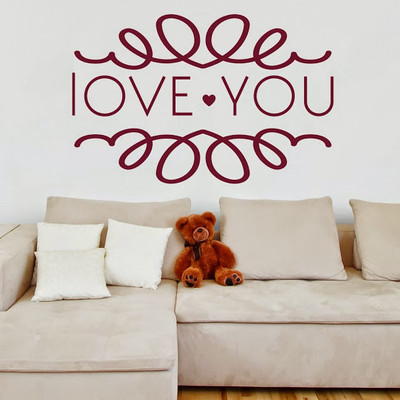 50% OFF on DeStudio Love You Mural Hearts Cute Color Brown Size 135 X 60 Cms Wall Sticker