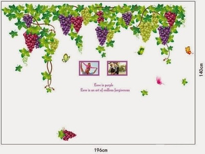 69% OFF on WoW Wall Stickers Grape Garden Double Sheet PVC Removable Sticker
