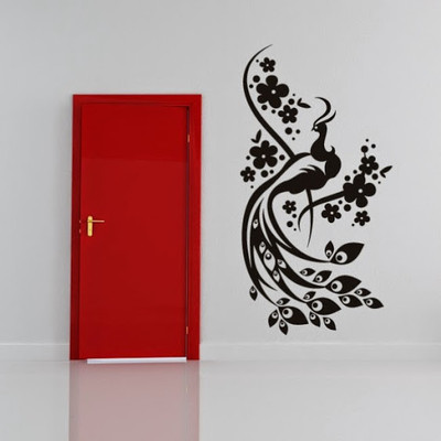 80% OFF on DeStudio Floral Peacock Size Super WALL STICKER Sticker
