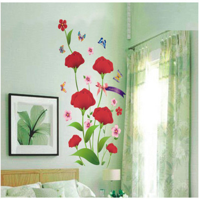 33% OFF on Pindia Red Flower Bunch Wall Sticker 33% OFF on Pindia Red Flower Bunch Wall Sticker