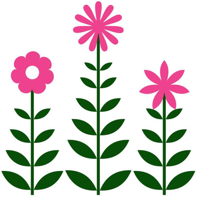 20% OFF on Chipakk Row of flowers 2 - Pink Wall Decal Small Pigmented Polyvinyl Films Imported Sticker