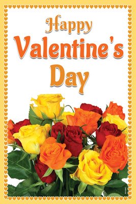 16% OFF on Little Hearts Border With Roses Paper Print