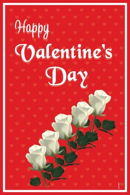 16% OFF on Valentine White Roses Paper Print