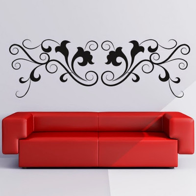 50% OFF on DeStudio Curly Floral Decorative Size Giant WALL STICKER Sticker