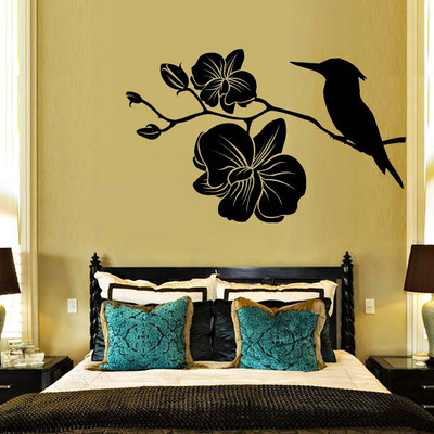 87% OFF on DeStudio Kingfisher With Flowers Wall Deca Size Tiny Wall Sticker