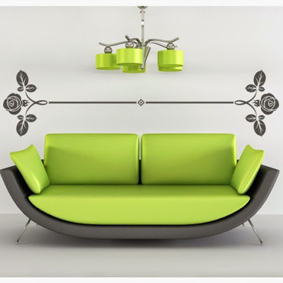 50% OFF on DeStudio Left And Right Rose Bud Floral Decoration Size Mega Wall Sticker