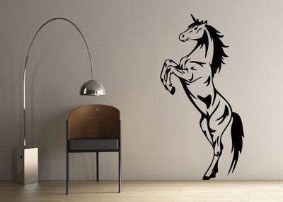 83% OFF on D��cor Kafe Decal Style Horse Wall Sticker Medium Size- 18*36 Inch Color - Black Wall Sticker Sticker Pack of 1